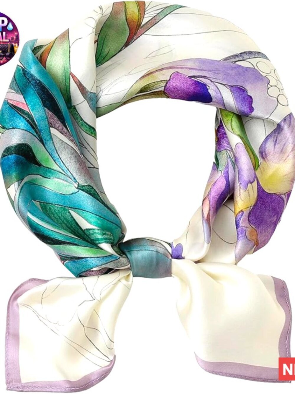 100% Pure Mulberry Silk Square Scarf 27x27 Lightweight Hair Night Sleeping